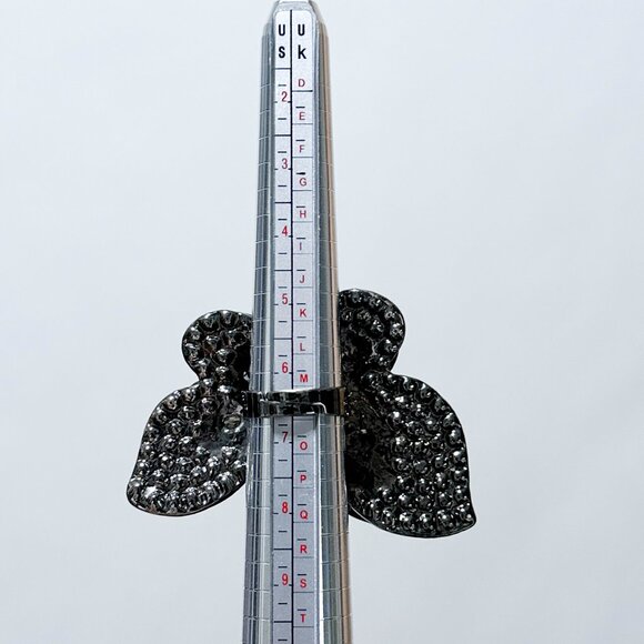 Fashion Rhinestone Butterfly Ring Size 6.25 Adjustable Band - Picture 12 of 16